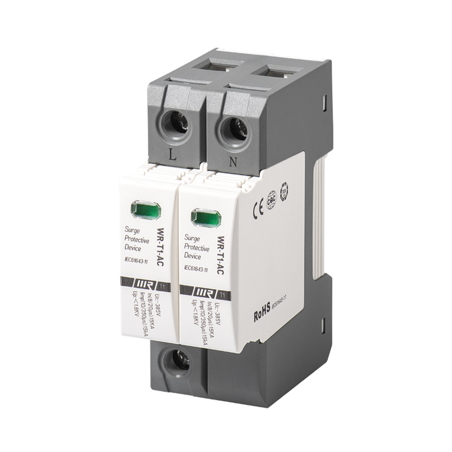 Type 1 AC 275V/385V/440V 2P/2+0 ln12.5kA limp12.5kA Surge Protector