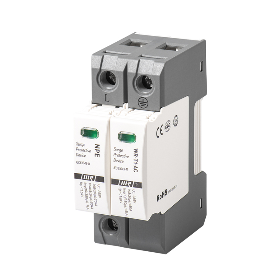 Type 1 AC 275V/385V/440V 1+NPE/1+1 ln12.5kA limp12.5kA Surge Protector