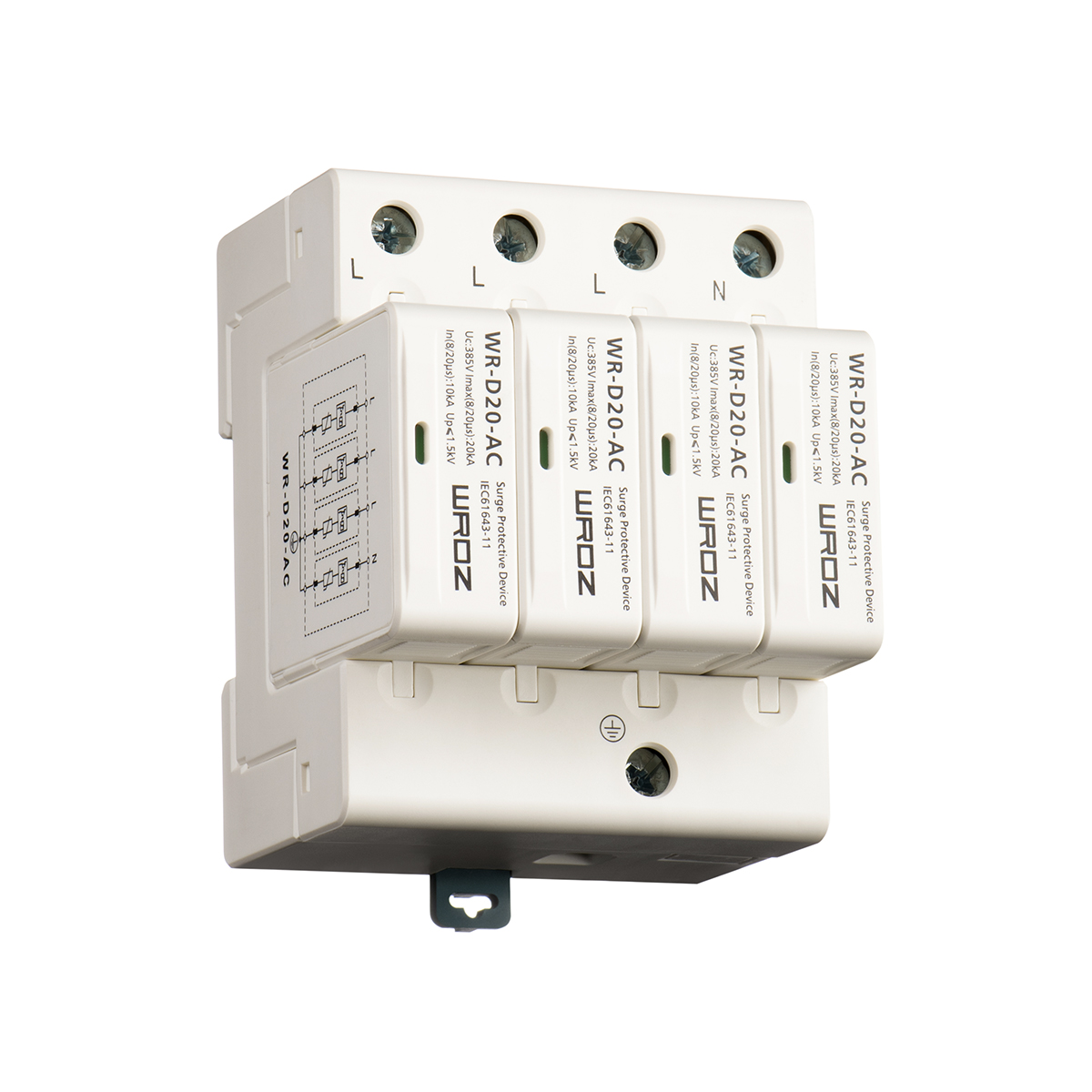 T2 4P ln10kA lmax20kA 275V-385V SPD